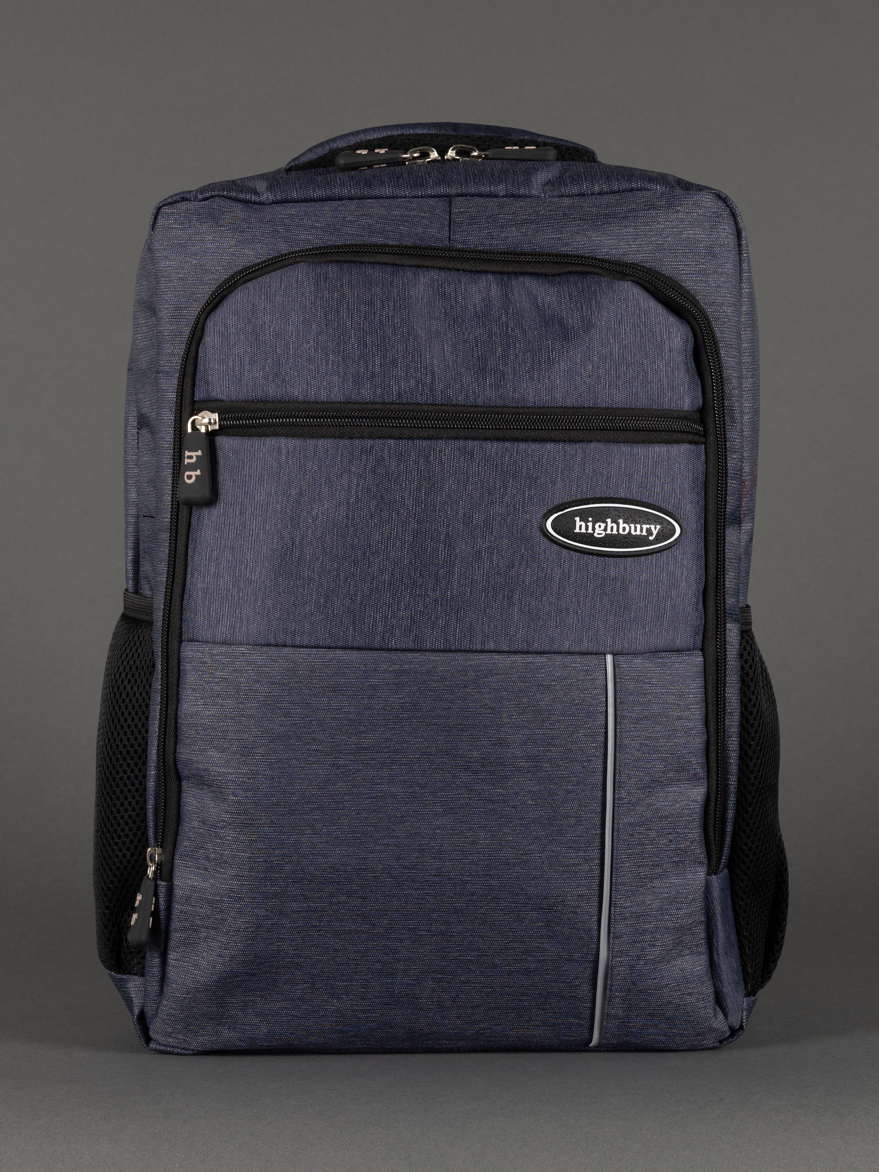 "Highbury 18-inch navy polyester laptop backpack cabin size"