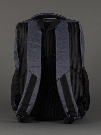 "Professional navy laptop backpack with organiser pockets"