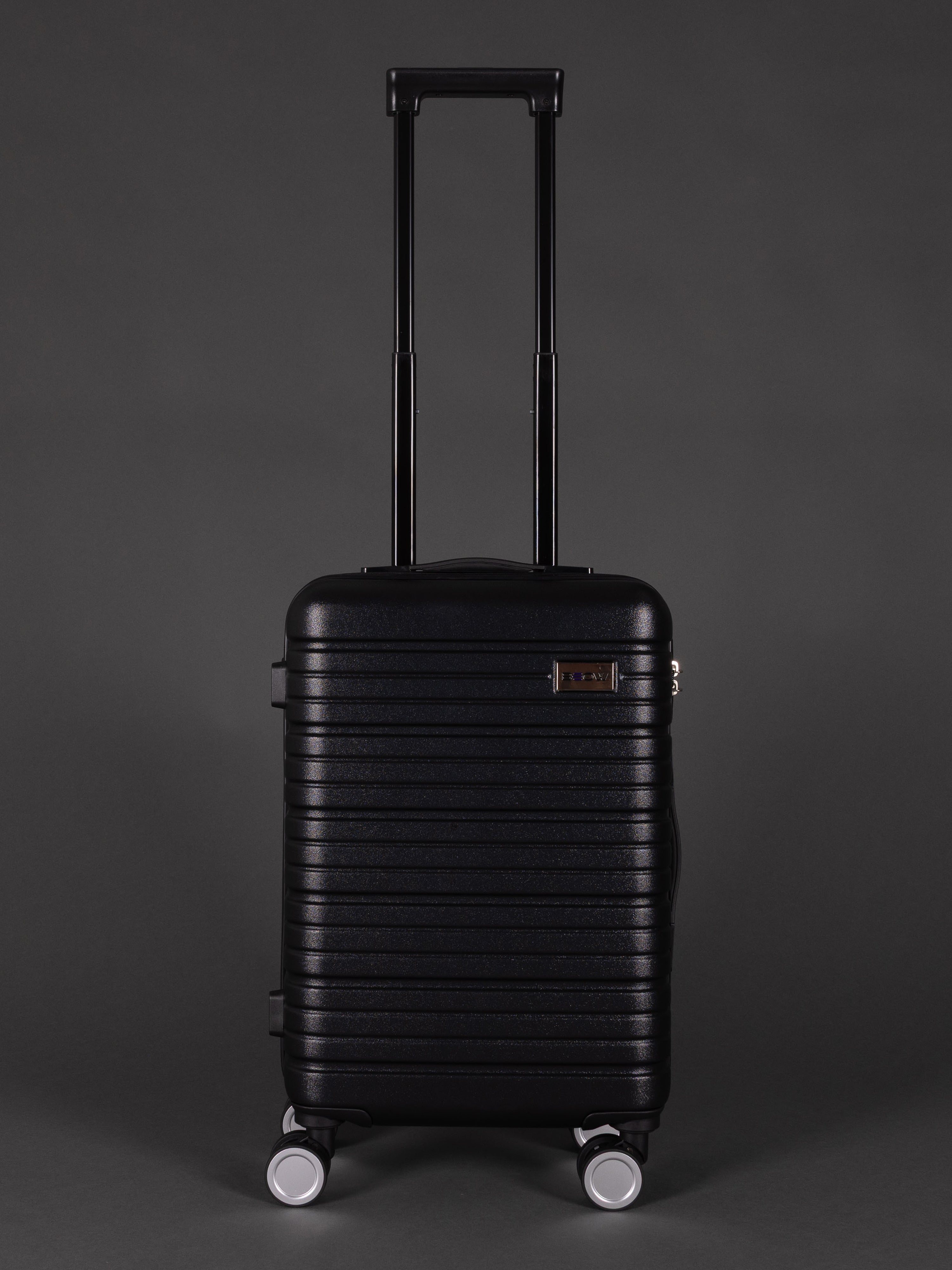 BEOW 3 Piece Black Luggage Set – 20", 24" & 28" Suitcases with Expandable Hard Shell, Spinner Wheels & TSA Locks