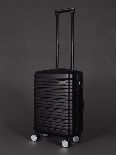 BEOW 3 Piece Black Luggage Set – 20", 24" & 28" Suitcases with Expandable Hard Shell, Spinner Wheels & TSA Locks