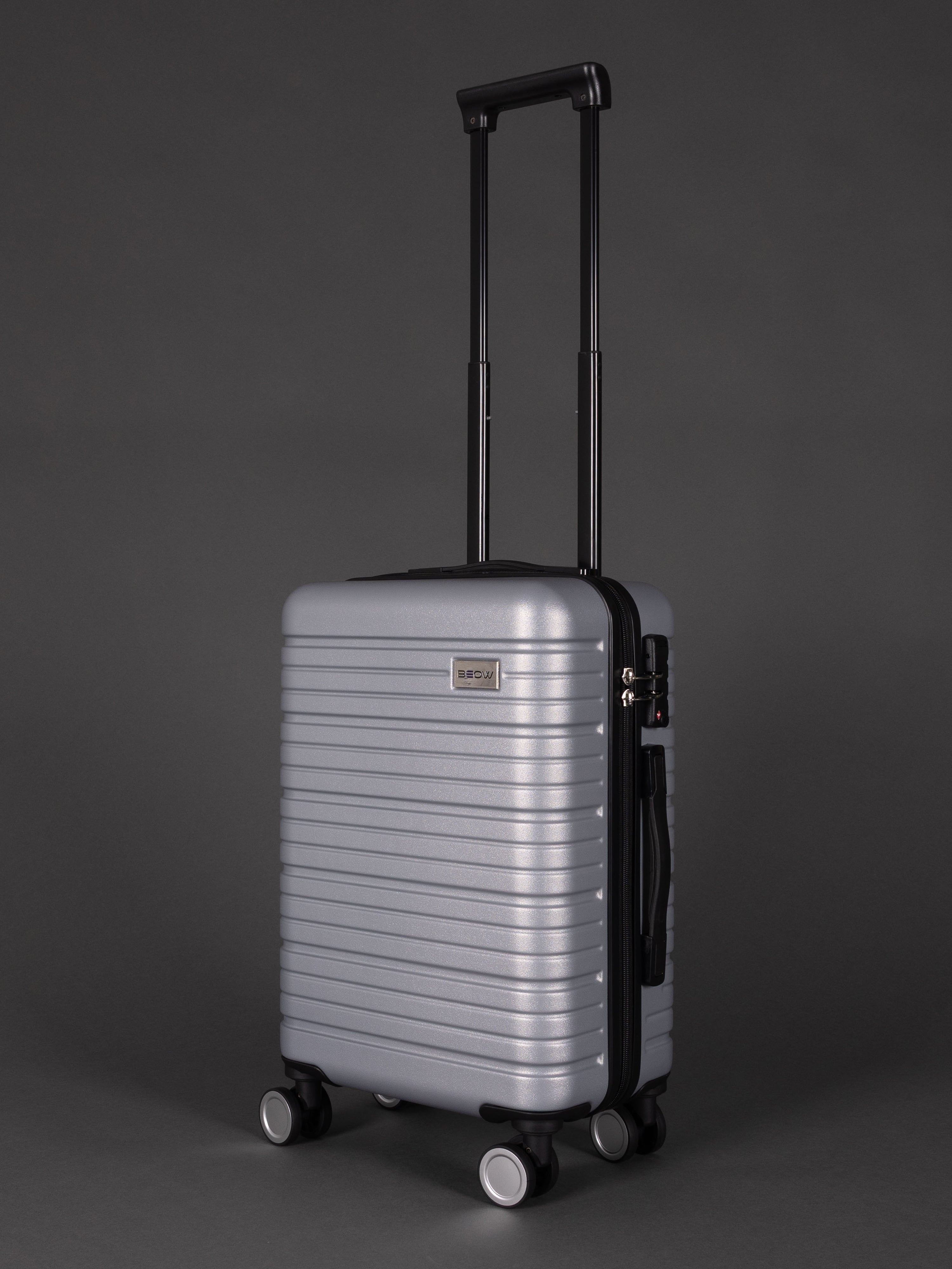 BEOW 3 Piece Silver Luggage Set – 20", 24" & 28" Suitcases with Expandable Hard Shell, Spinner Wheels & TSA Locks