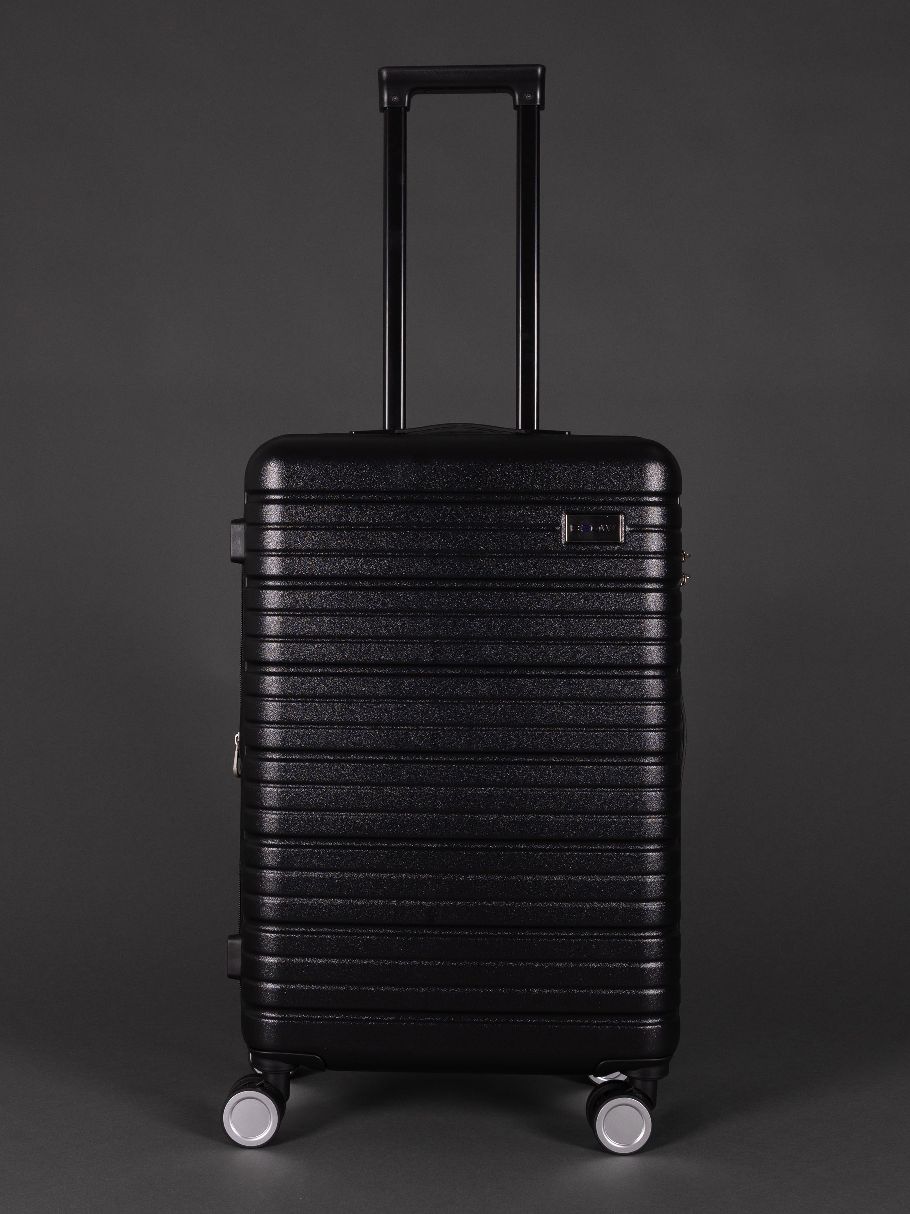 BEOW 3 Piece Black Luggage Set – 20", 24" & 28" Suitcases with Expandable Hard Shell, Spinner Wheels & TSA Locks