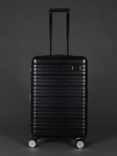BEOW 3 Piece Black Luggage Set – 20", 24" & 28" Suitcases with Expandable Hard Shell, Spinner Wheels & TSA Locks