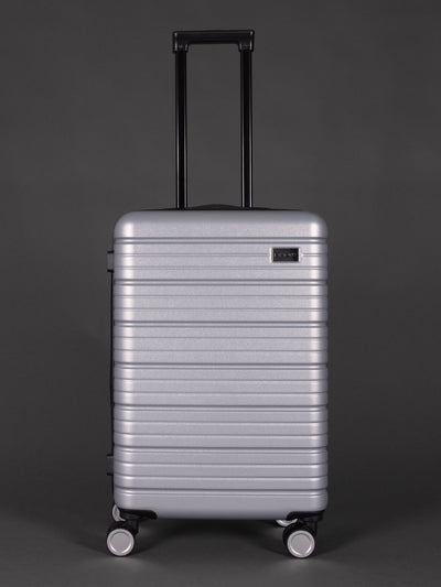 BEOW 3 Piece Silver Luggage Set – 20", 24" & 28" Suitcases with Expandable Hard Shell, Spinner Wheels & TSA Locks