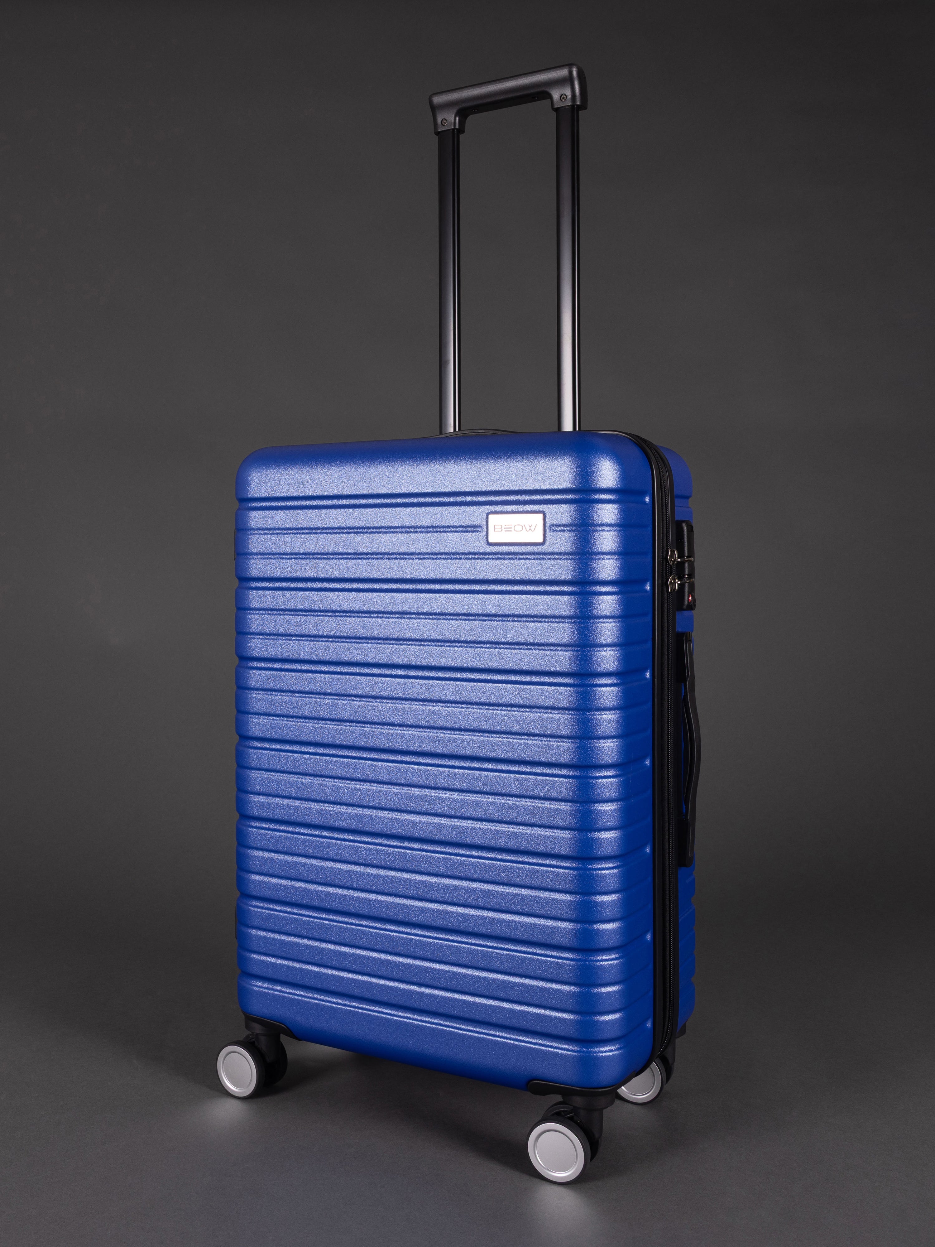 BEOW 3 Piece Blue Luggage Set – 20", 24" & 28" Suitcases with Expandable Hard Shell, Spinner Wheels & TSA Locks