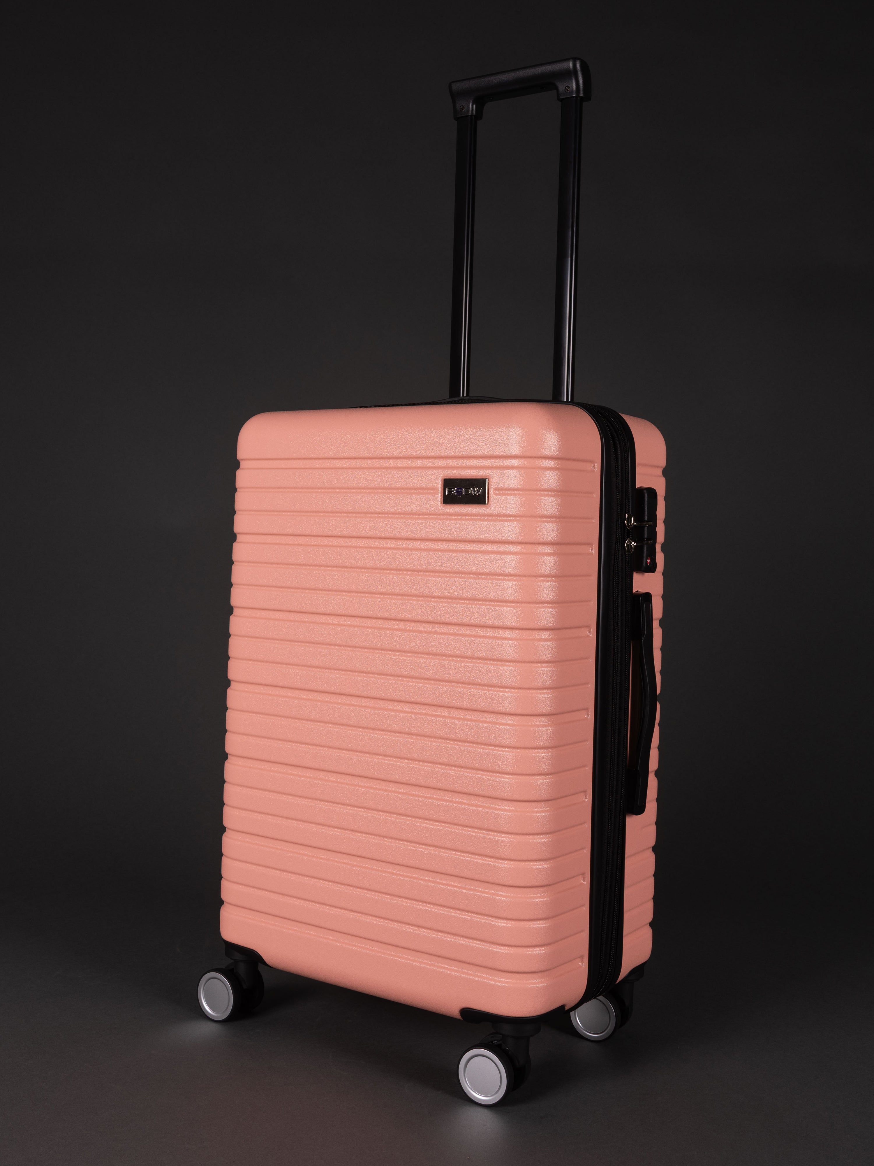 BEOW 3 Piece Pink Luggage Set – 20", 24" & 28" Suitcases with Expandable Hard Shell, Spinner Wheels & TSA Locks