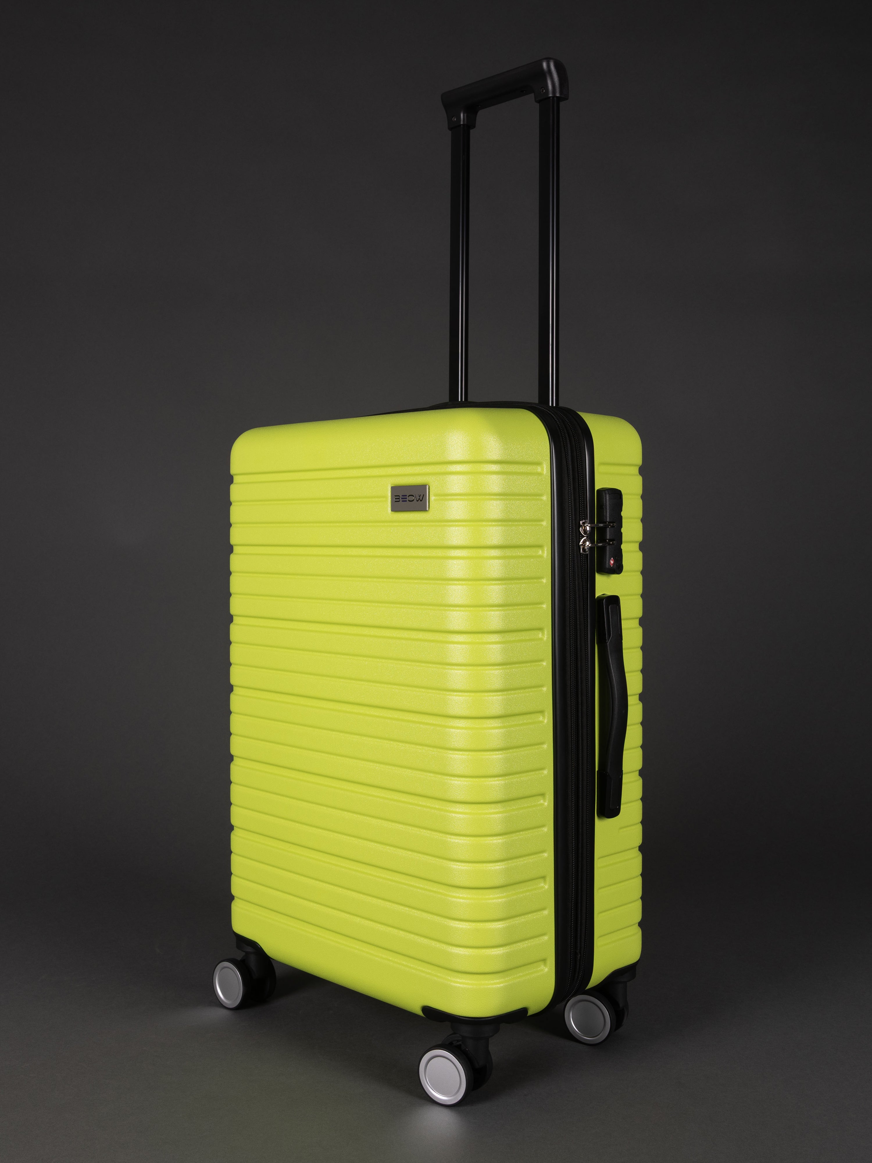 BEOW 3 Piece Lime Green Luggage Set – 20", 24" & 28" Suitcases with Expandable Hard Shell, Spinner Wheels & TSA Locks