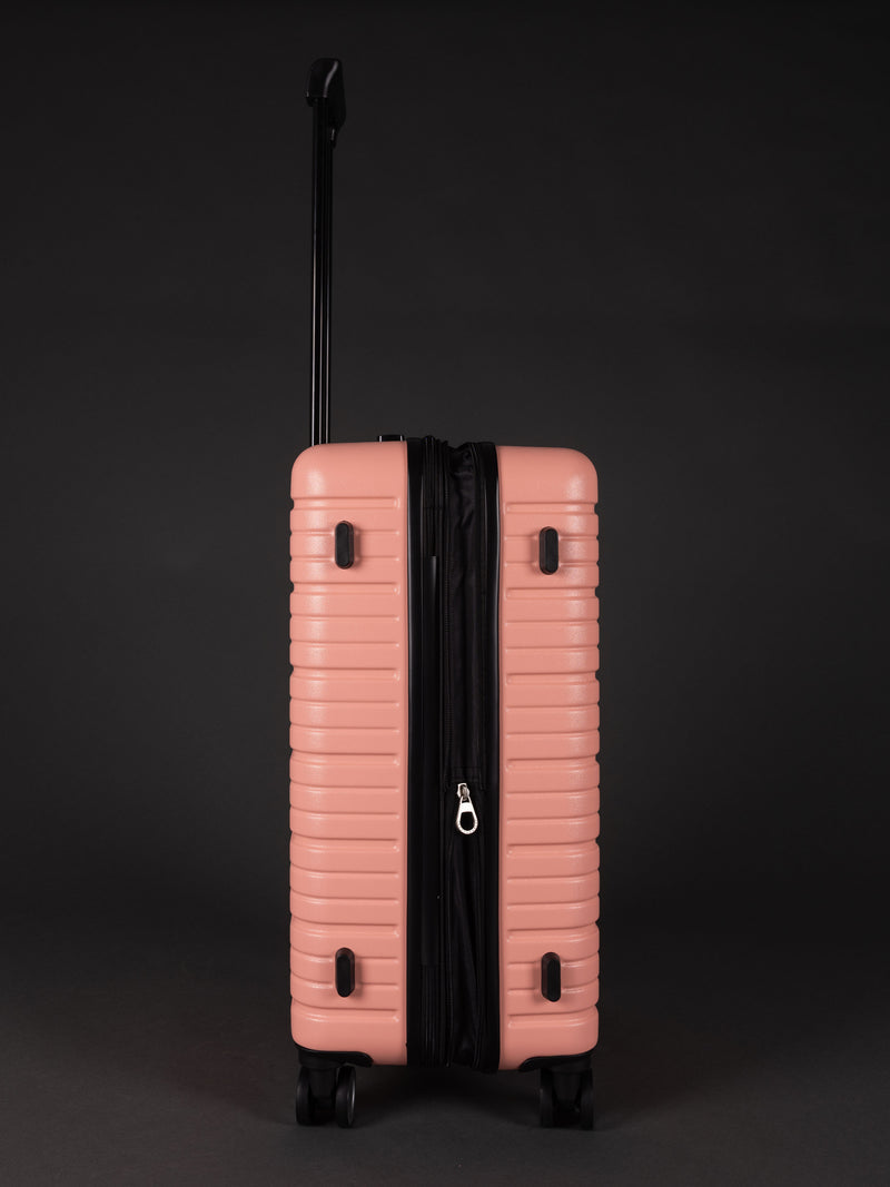 BEOW 3 Piece Pink Luggage Set – 20", 24" & 28" Suitcases with Expandable Hard Shell, Spinner Wheels & TSA Locks