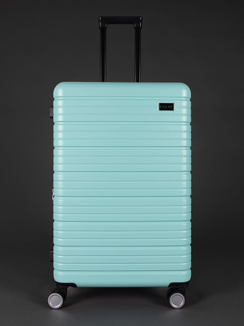 “Mint green luggage set 20, 24, 28 inch with spinner wheels”