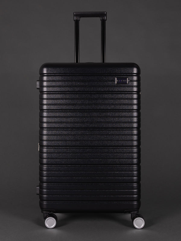 BEOW 3 Piece Black Luggage Set – 20", 24" & 28" Suitcases with Expandable Hard Shell, Spinner Wheels & TSA Locks