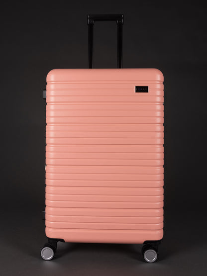 “Lightweight pink 3 piece suitcase set with TSA locks”