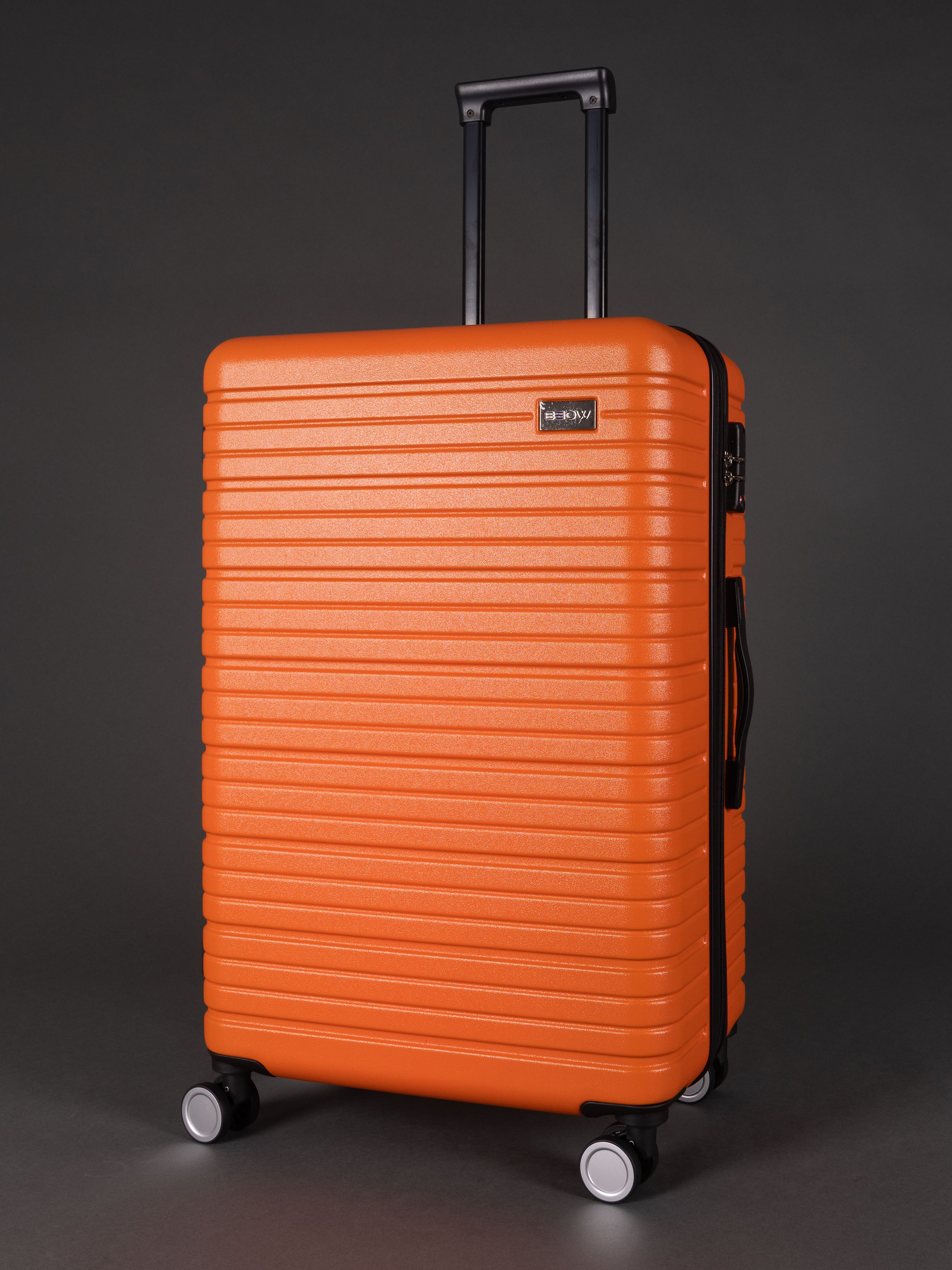 “BEOW 3 piece orange luggage set – 3 piece expandable suitcase set with TSA locks”