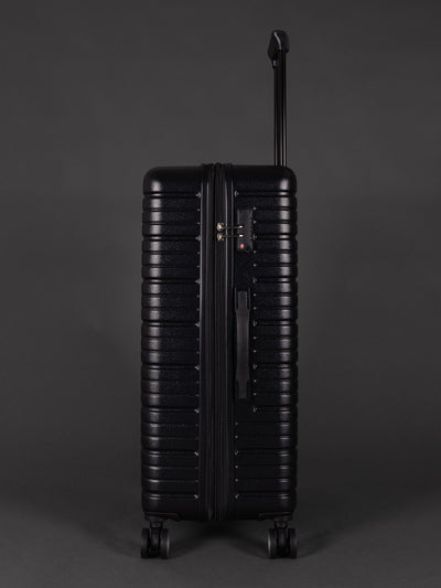 BEOW 3 Piece Black Luggage Set – 20", 24" & 28" Suitcases with Expandable Hard Shell, Spinner Wheels & TSA Locks
