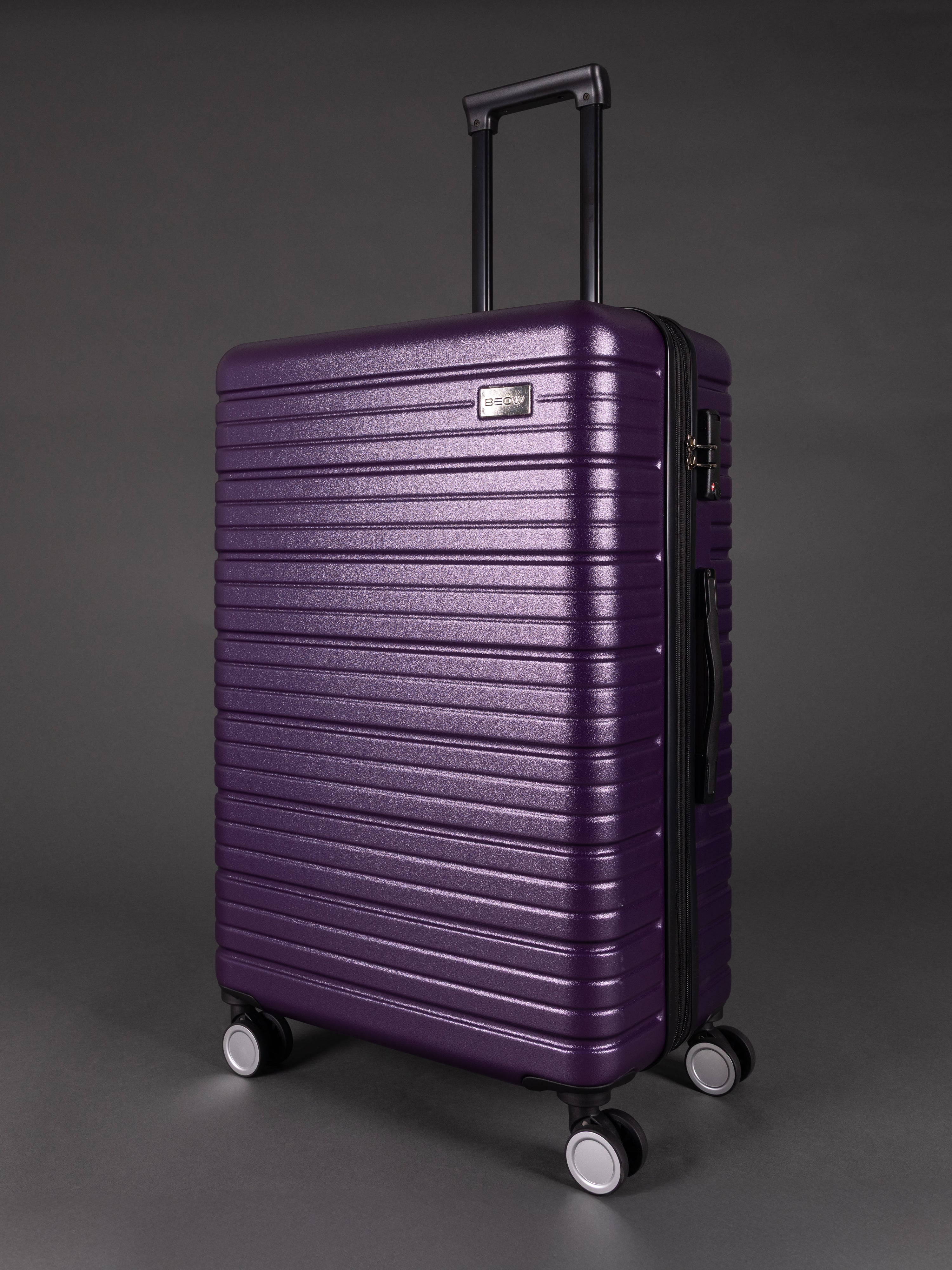 “BEOW 3 piece purple luggage set – expandable hard shell suitcase set with TSA locks”