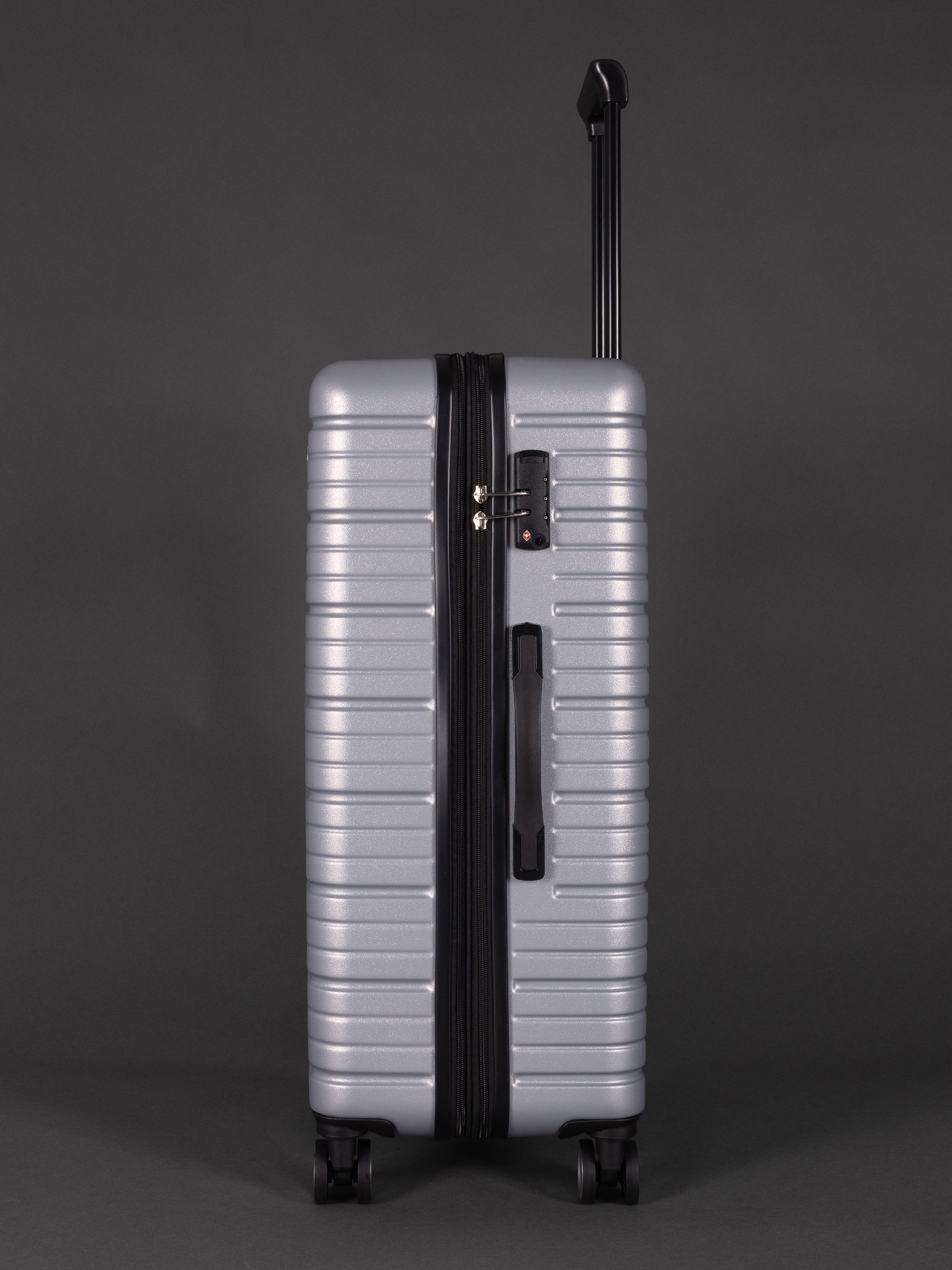 BEOW 3 Piece Silver Luggage Set – 20", 24" & 28" Suitcases with Expandable Hard Shell, Spinner Wheels & TSA Locks