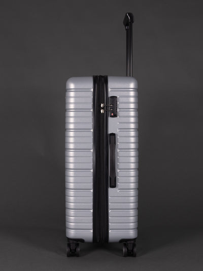 BEOW 3 Piece Silver Luggage Set – 20", 24" & 28" Suitcases with Expandable Hard Shell, Spinner Wheels & TSA Locks