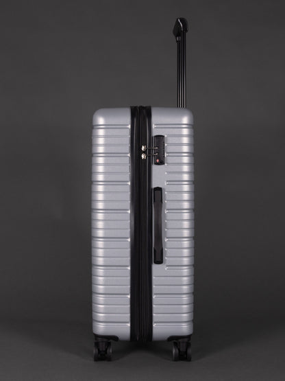 BEOW 3 Piece Silver Luggage Set – 20", 24" & 28" Suitcases with Expandable Hard Shell, Spinner Wheels & TSA Locks