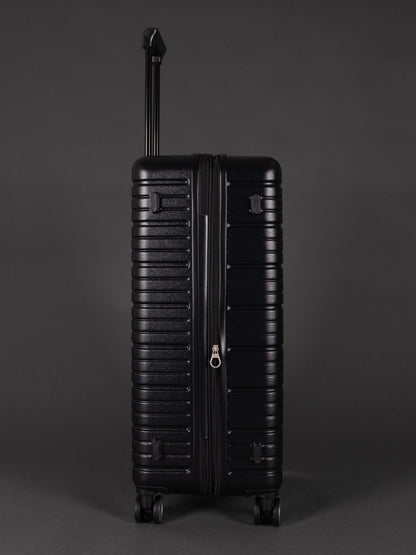 BEOW 3 Piece Black Luggage Set – 20", 24" & 28" Suitcases with Expandable Hard Shell, Spinner Wheels & TSA Locks