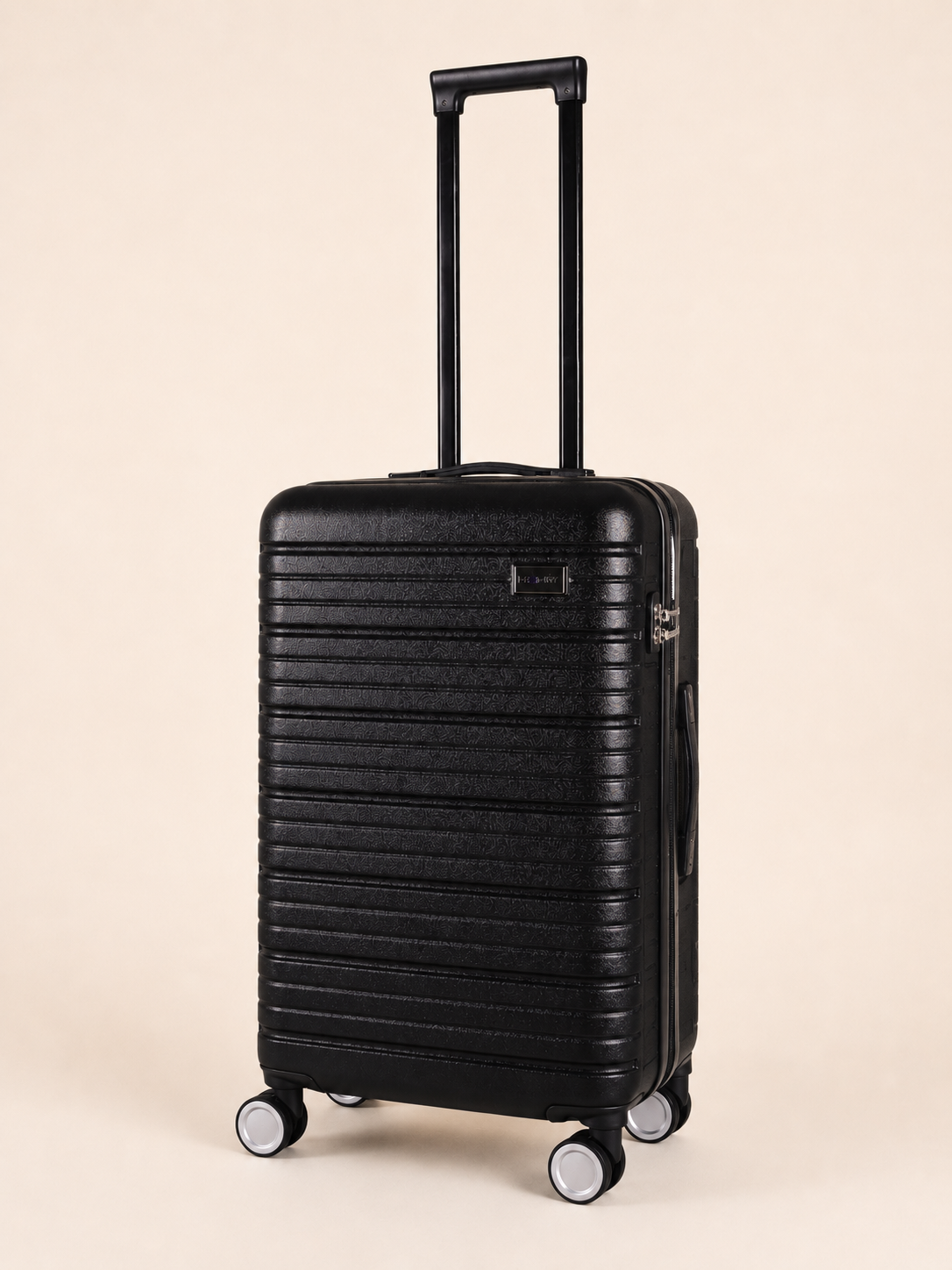 BEOW 3 Piece Black Luggage Set – 20", 24" & 28" Suitcases with Expandable Hard Shell, Spinner Wheels & TSA Locks