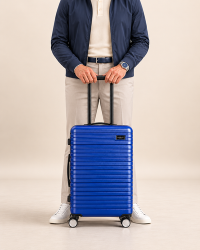 BEOW 3 Piece Blue Luggage Set – 20", 24" & 28" Suitcases with Expandable Hard Shell, Spinner Wheels & TSA Locks
