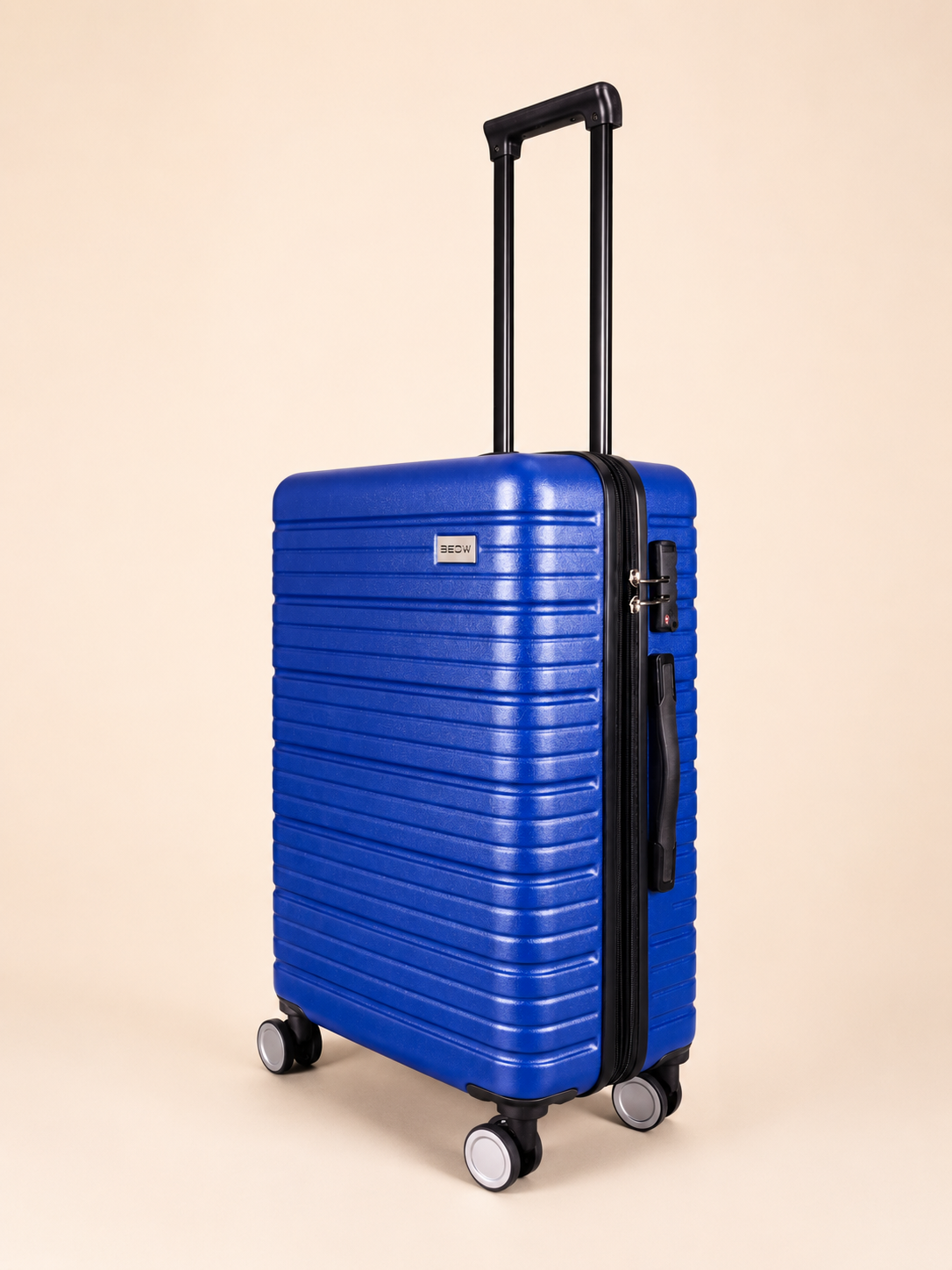 BEOW 3 Piece Blue Luggage Set – 20", 24" & 28" Suitcases with Expandable Hard Shell, Spinner Wheels & TSA Locks