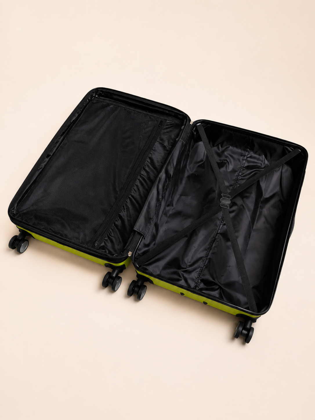 BEOW 3 Piece Lime Green Luggage Set – 20", 24" & 28" Suitcases with Expandable Hard Shell, Spinner Wheels & TSA Locks