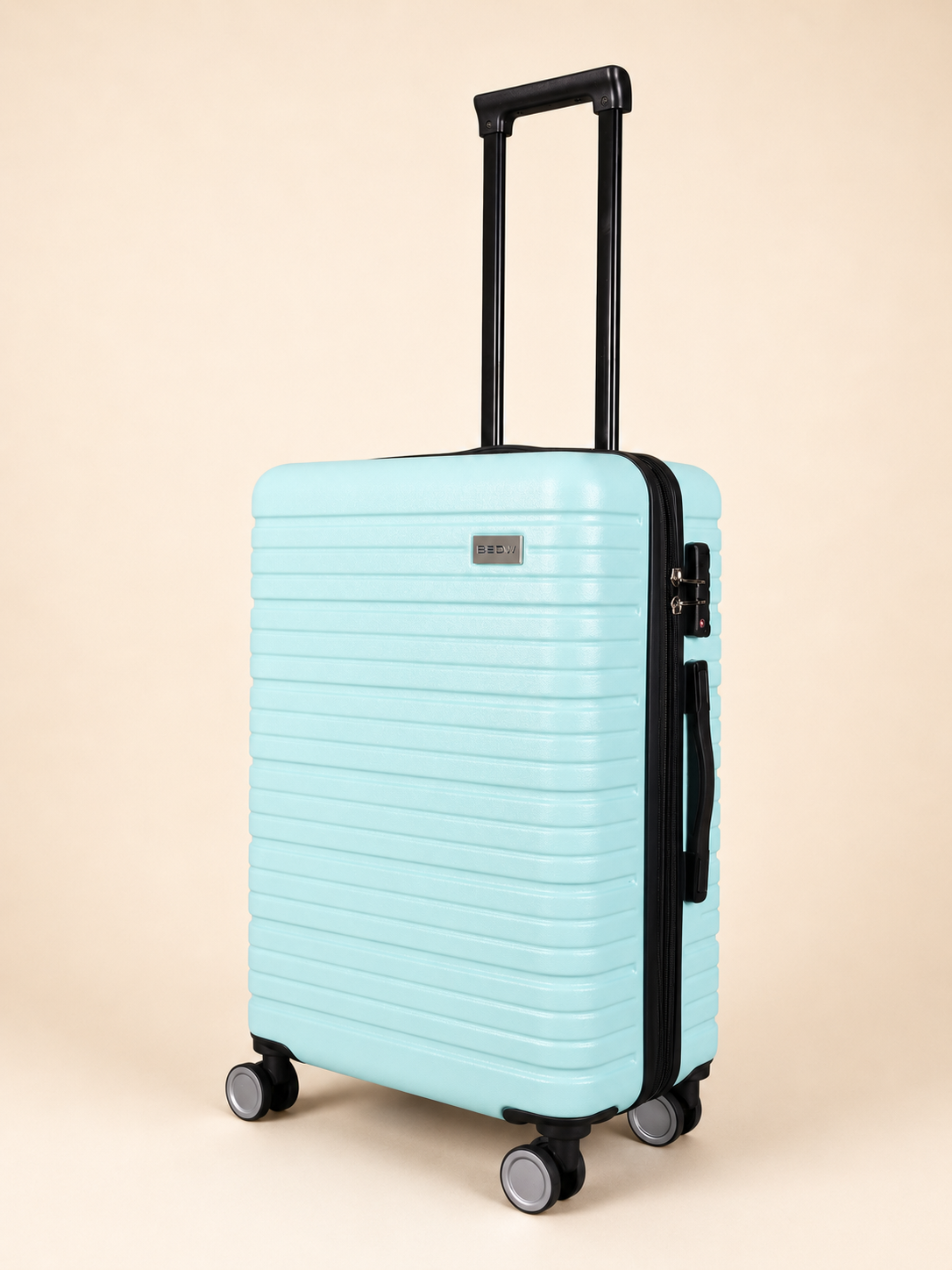 BEOW 3 Piece Mint Luggage Set – 20", 24" & 28" Suitcases with Expandable Hard Shell, Spinner Wheels & TSA Locks