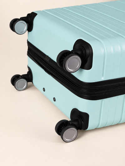 BEOW 3 Piece Mint Luggage Set – 20", 24" & 28" Suitcases with Expandable Hard Shell, Spinner Wheels & TSA Locks