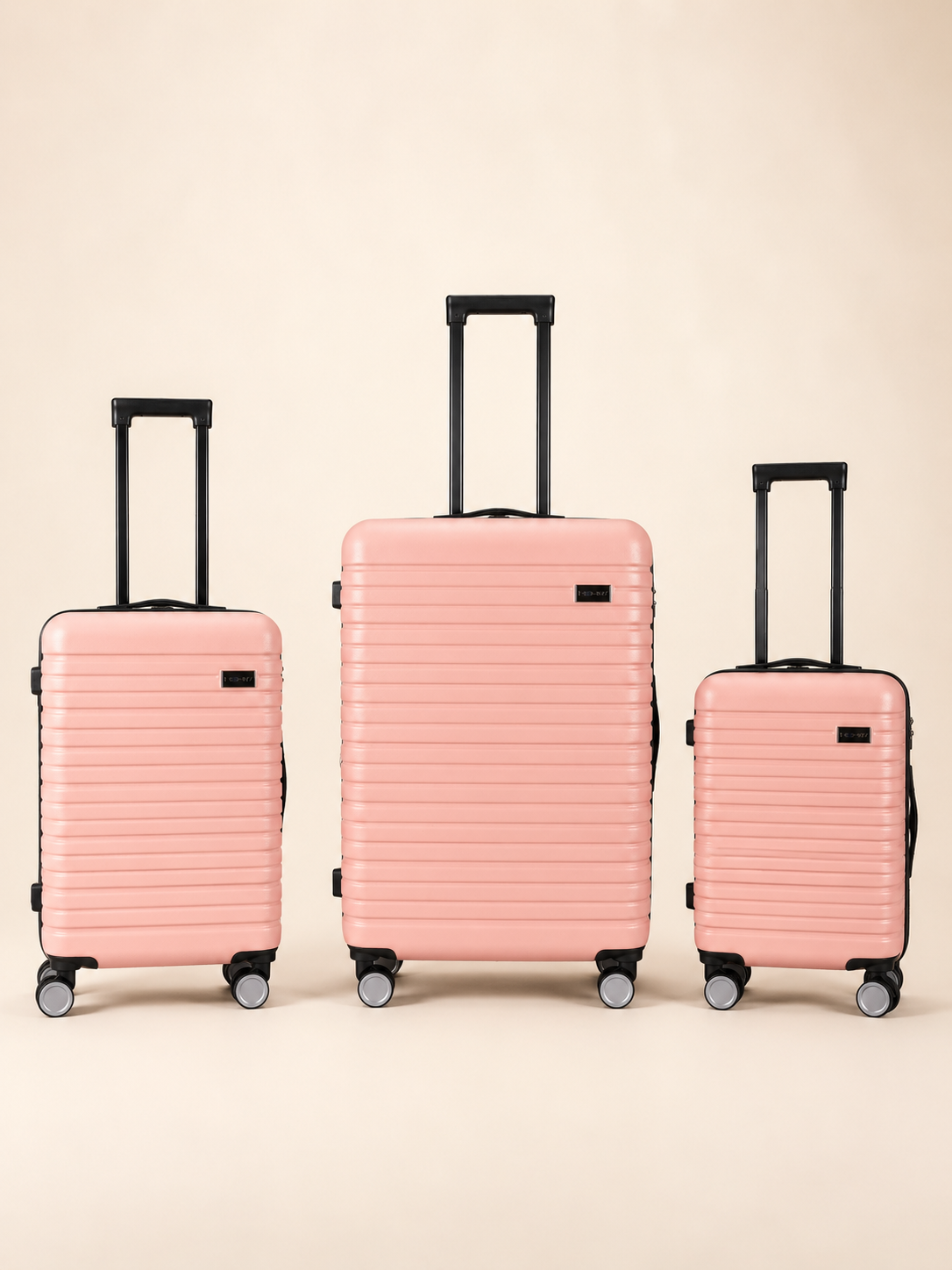 BEOW 3 Piece Pink Luggage Set – 20", 24" & 28" Suitcases with Expandable Hard Shell, Spinner Wheels & TSA Locks