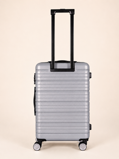 BEOW 3 Piece Silver Luggage Set – 20", 24" & 28" Suitcases with Expandable Hard Shell, Spinner Wheels & TSA Locks