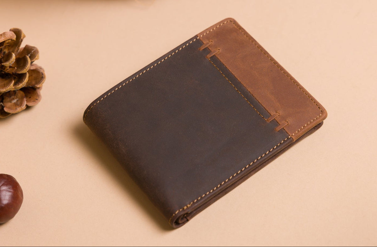 "Genuine leather wallet gift with engraving option"