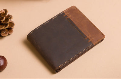 "Genuine leather wallet gift with engraving option"