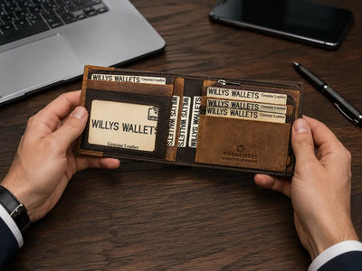 Personalised Brown & Cognac Leather Wallet – Bifold with Zip Coin Pocket