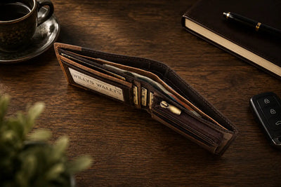 Personalised Brown & Cognac Leather Wallet – Bifold with Zip Coin Pocket