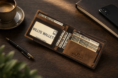 Personalised Brown & Cognac Leather Wallet – Bifold with Zip Coin Pocket