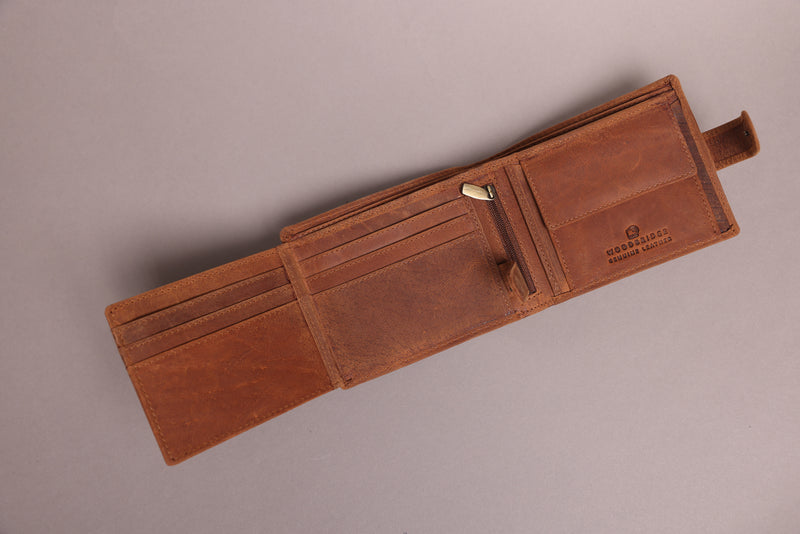 Personalised Engraved Mens Bifold Brown Leather Wallet