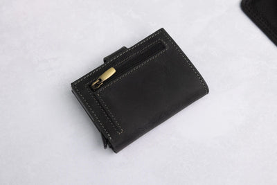 Personalised 6-Card Black Pop-Up Wallet – RFID Secure, Compact & Stylish