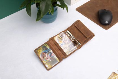 Personalised Rustic Brown Leather Wallet – Trifold RFID Wallet for Men