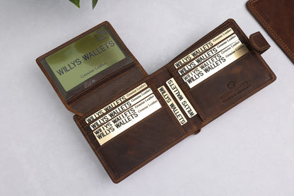 Personalised Brown Leather Wallet – Bifold with Card Holder Slots & RFID Protection