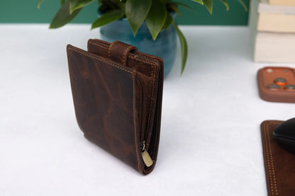 Personalised Brown Leather Wallet – Classic Bifold Design with RFID