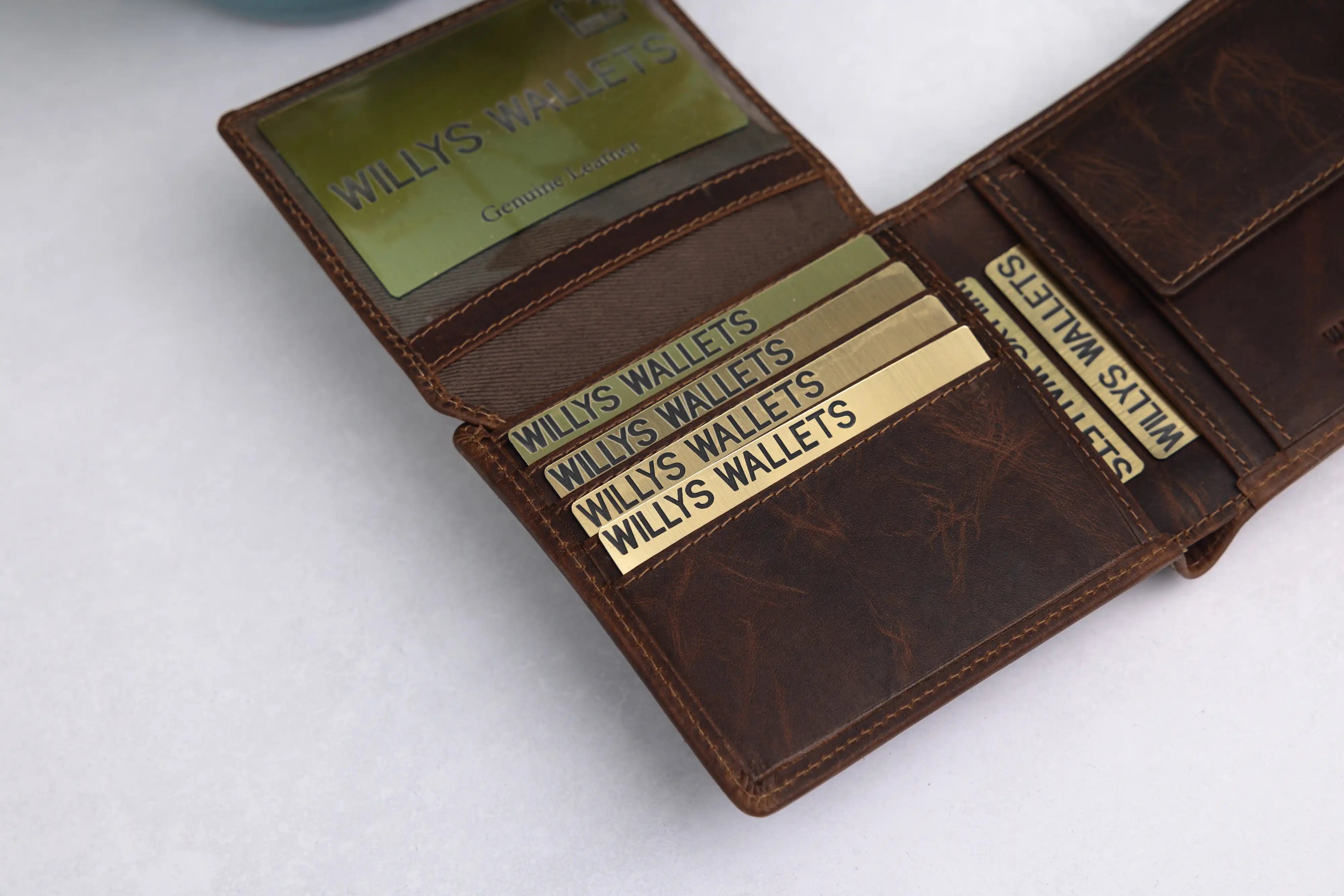 Personalised Brown Leather Wallet – Bifold with Coin Pocket