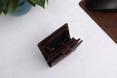 Personalised Brown Leather Wallet – Classic Bifold Design with RFID
