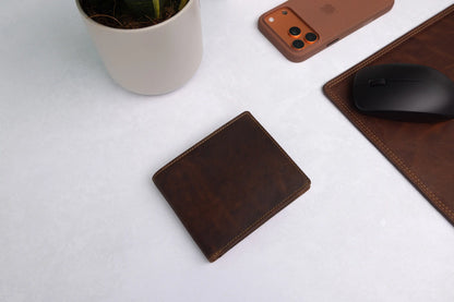 Personalised Brown Leather Wallet – Bifold with RFID Protection