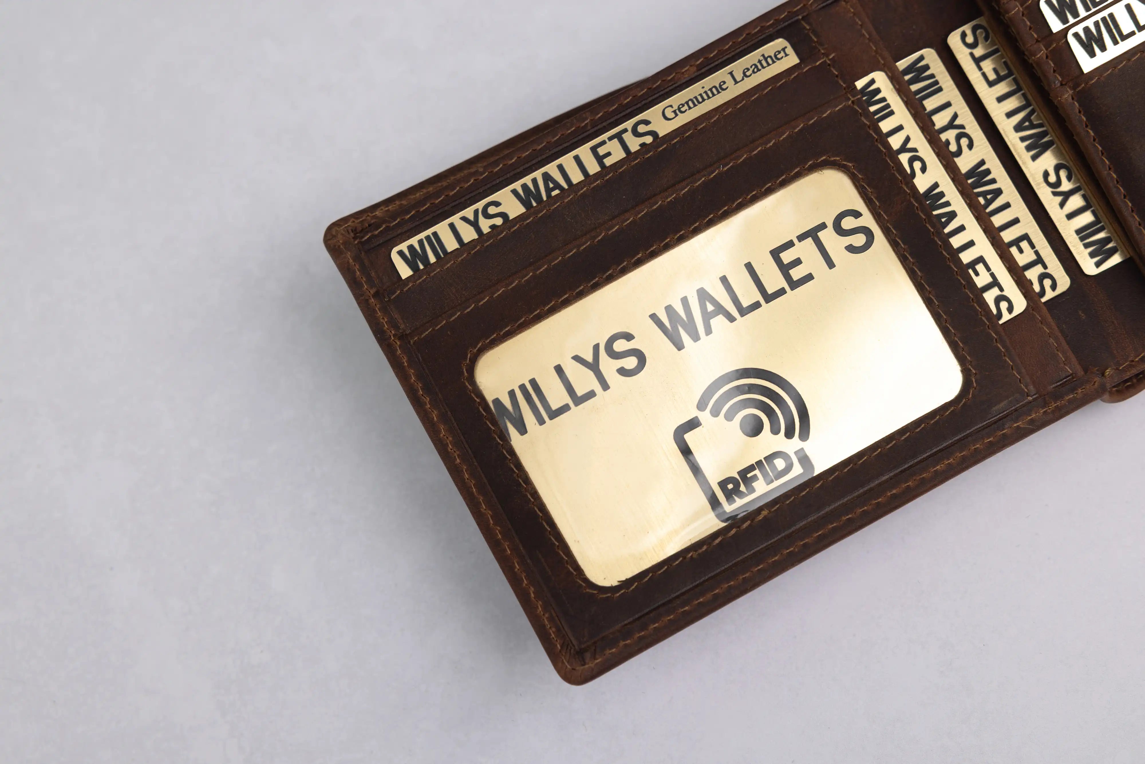 Personalised Brown Leather Wallet – Bifold with RFID Protection