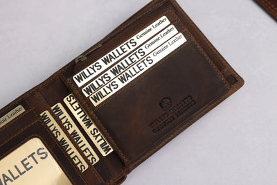 Personalised Brown Leather Wallet – Bifold with RFID Protection