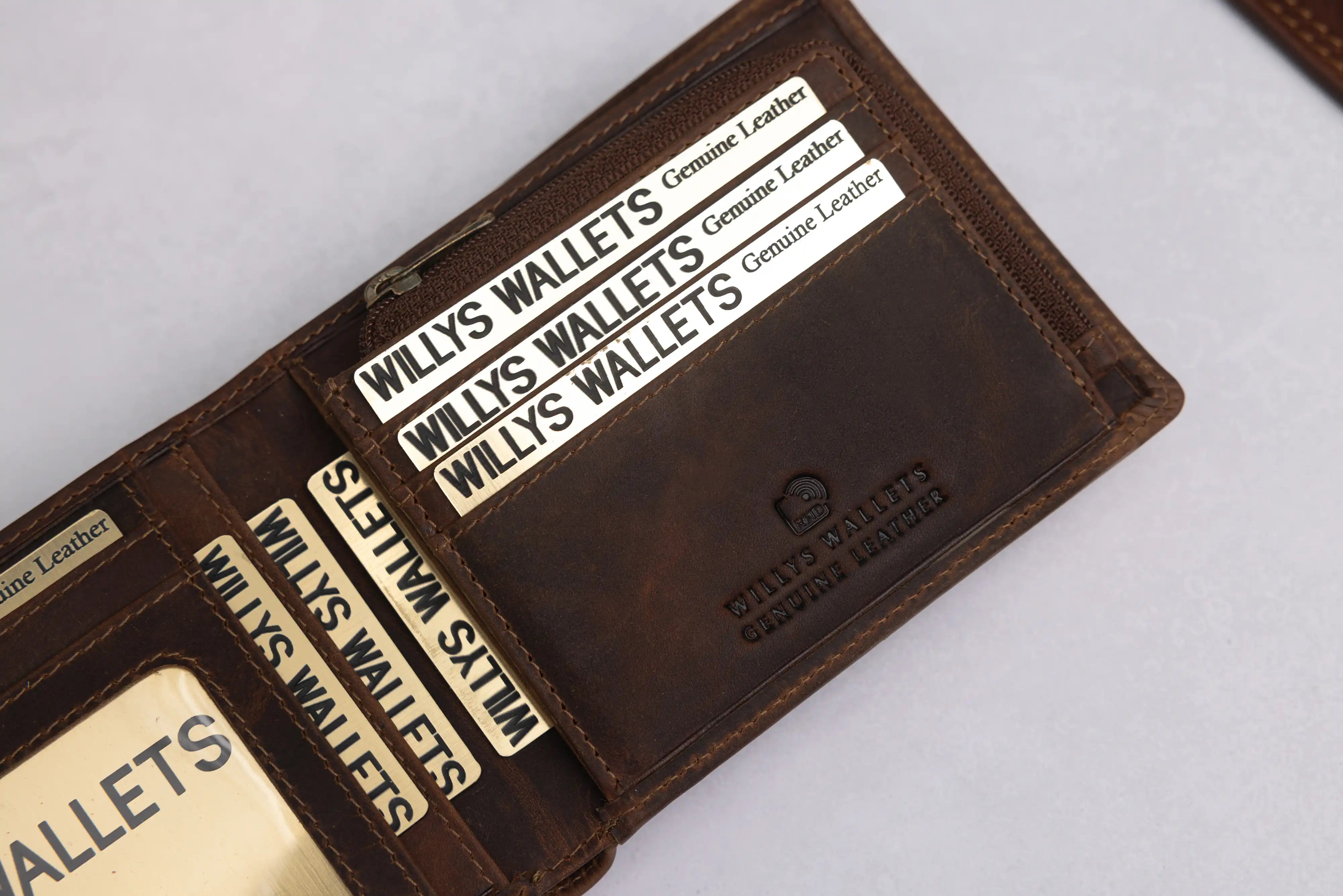 Personalised Brown Leather Wallet – Bifold with RFID Protection