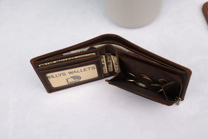 Personalised Brown Leather Wallet – Bifold with RFID Protection