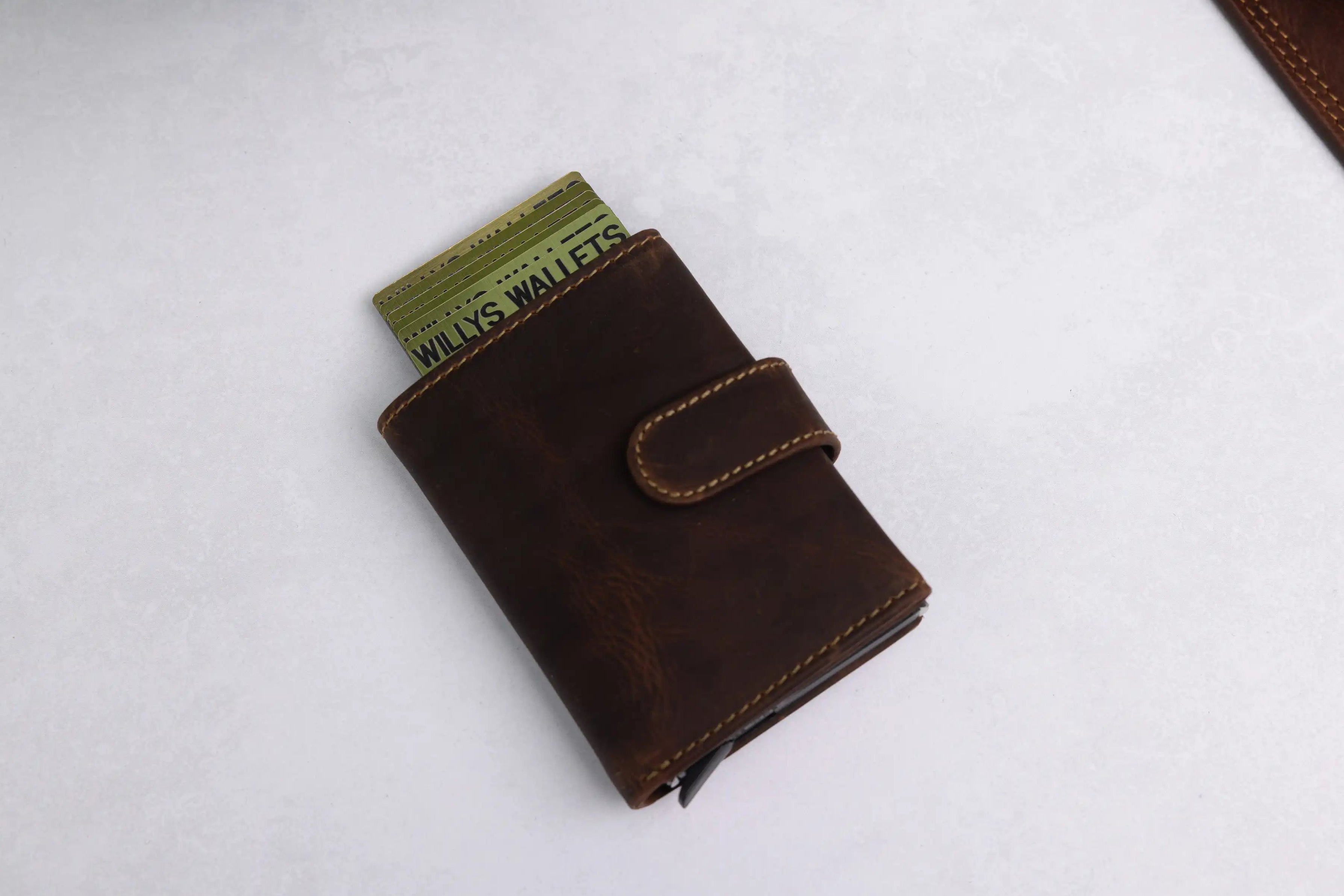 Personalised 6-Card Brown Pop-Up Wallet – RFID Secure, Compact & Stylish