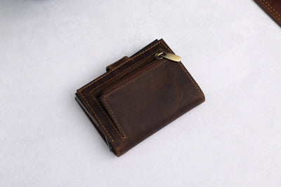 Personalised 6-Card Brown Pop-Up Wallet – RFID Secure, Compact & Stylish