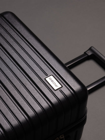 BEOW 3 Piece Black Luggage Set – 20", 24" & 28" Suitcases with Expandable Hard Shell, Spinner Wheels & TSA Locks